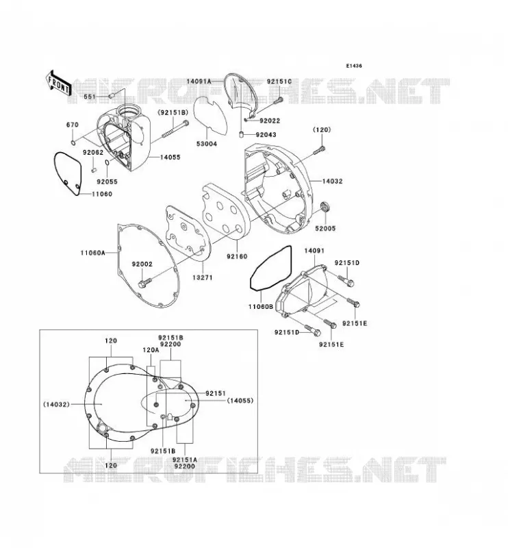 CARTER MOTEUR DROIT(S) Kawasaki MOTOS 650 2006 W650  EJ650C6F