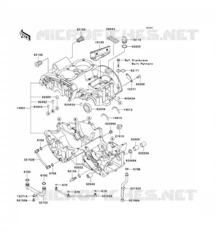 CARTER MOTEUR(S) Kawasaki MOTOS 650 2006 W650  EJ650C6F