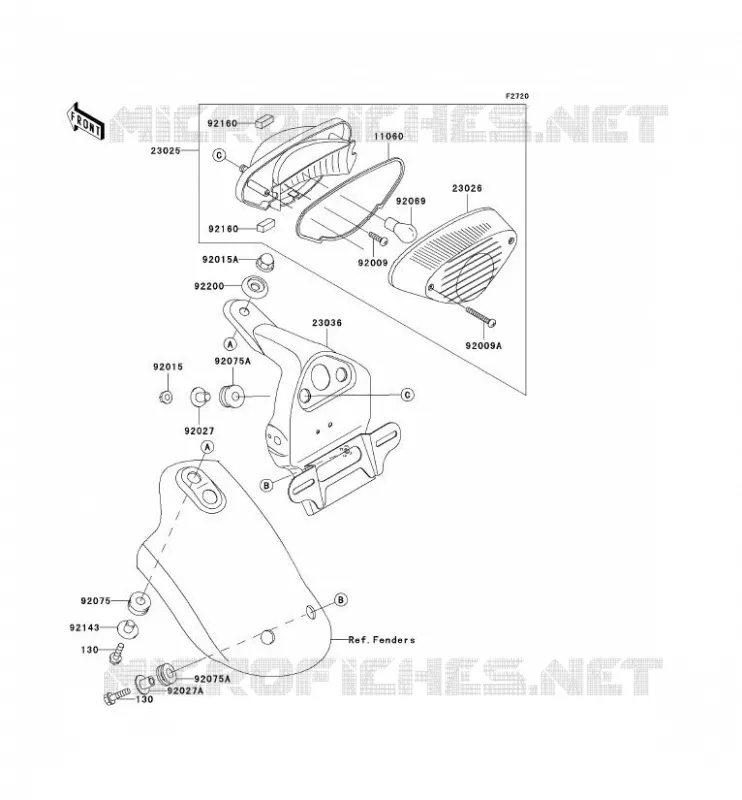 FEUX ARRI&Egrave;RE(S) Kawasaki MOTOS 650 2006 W650  EJ650C6F