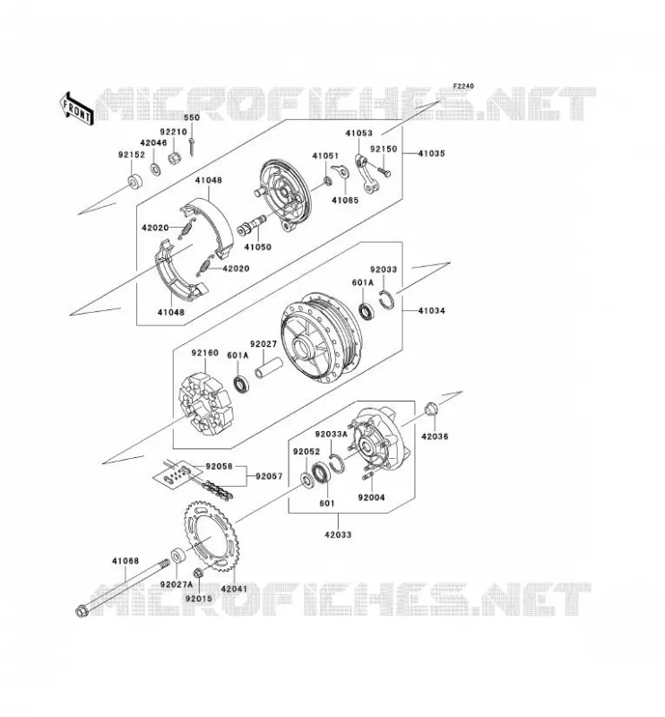MOYEU ARRIERE Kawasaki MOTOS 650 2006 W650  EJ650C6F