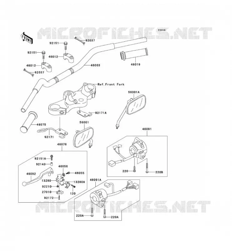 GUIDON Kawasaki MOTOS 650 2004 W650  EJ650-C6P