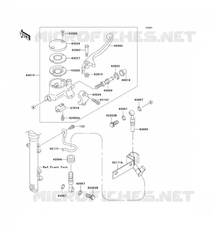 MAITRE CYLINDRE AV Kawasaki MOTOS 650 2004 W650  EJ650-C6P