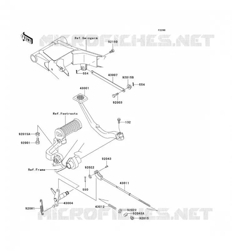 PEDALE DE FREIN Kawasaki MOTOS 650 2004 W650  EJ650-C6P