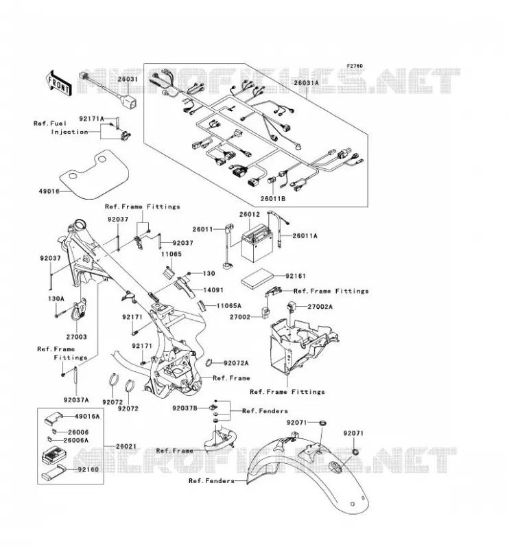 CHASSIS EQUIPMENT ELECTRIQUE Kawasaki MOTOS 800 2011 W800  EJ800ABS