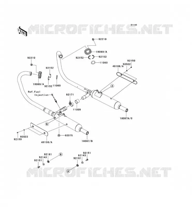 &Eacute;CHAPPEMENT Kawasaki MOTOS 800 2011 W800  EJ800ABS