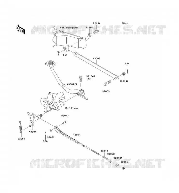 PEDALE DE FREIN Kawasaki MOTOS 800 2011 W800  EJ800ABS