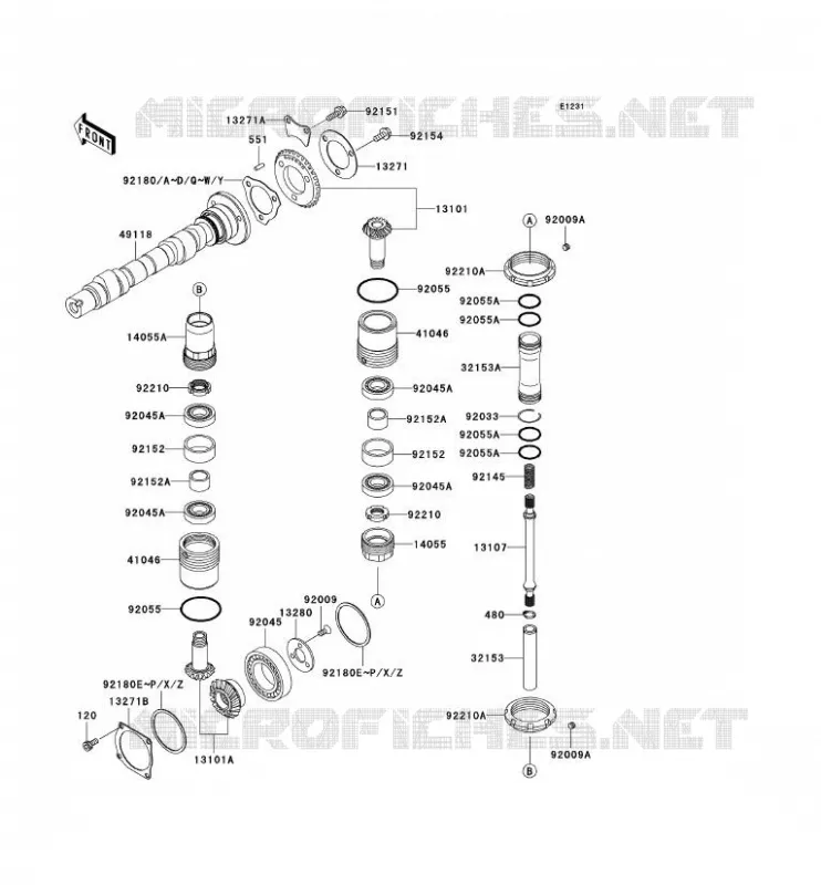 ARBRE A CAME/PIGNON Kawasaki MOTOS 800 2012 W800  EJ800ACF