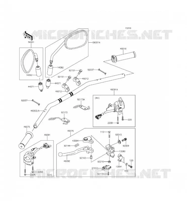 GUIDON Kawasaki MOTOS 800 2015 W800  EJ800AFF