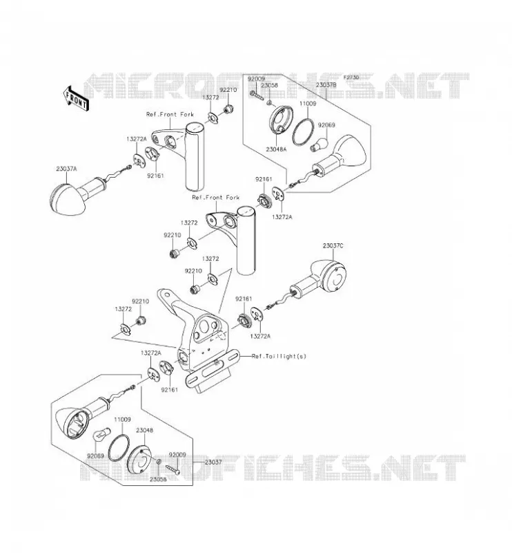 CLIGNOTANTS Kawasaki MOTOS 800 2015 W800  EJ800AFFA