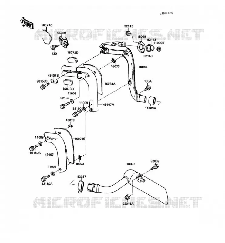 &Eacute;CHAPPEMENT Kawasaki MOTOS 250 1989 ELIMINATOR 250  EL250-B3