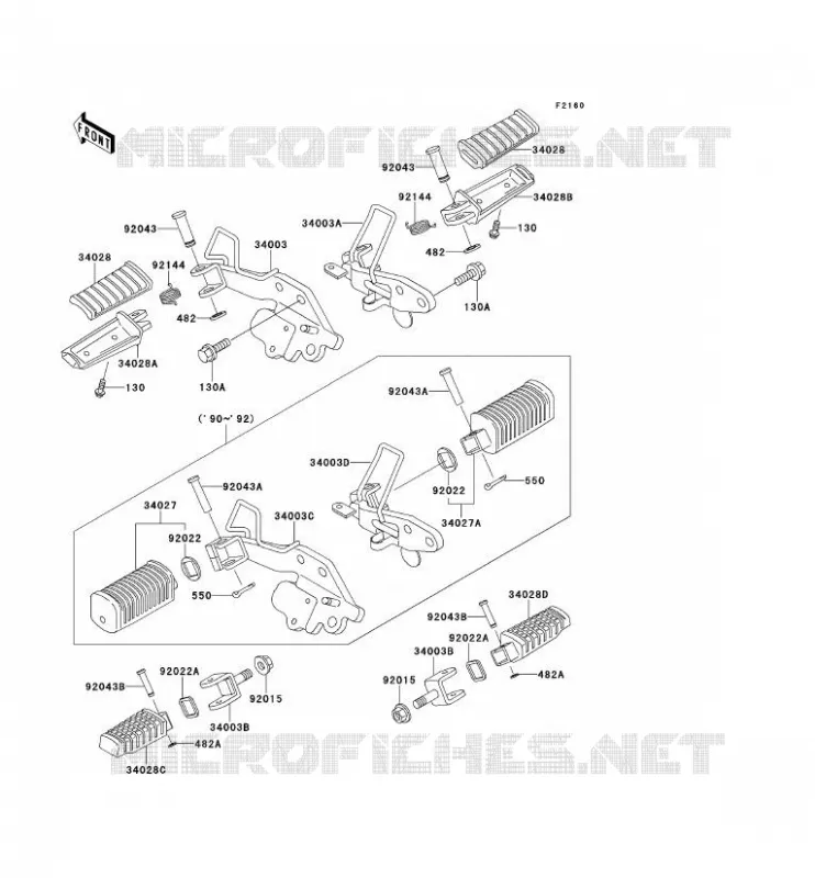 REPOSE PIED Kawasaki MOTOS 250 1992 ELIMINATOR 250  EL250-D3
