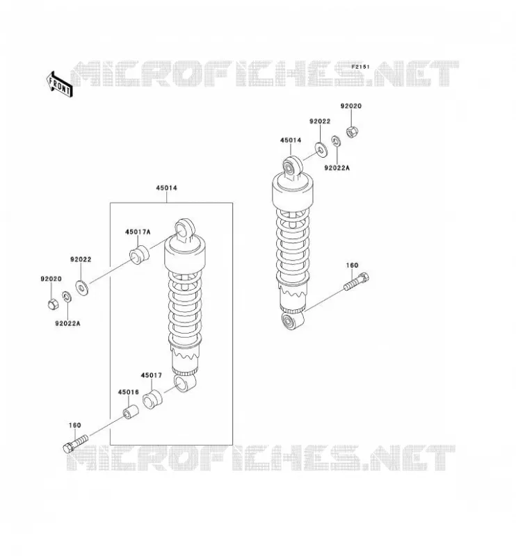 SUSPENSION/AMORTISSEUR Kawasaki MOTOS 250 1992 ELIMINATOR 250  EL250-E2