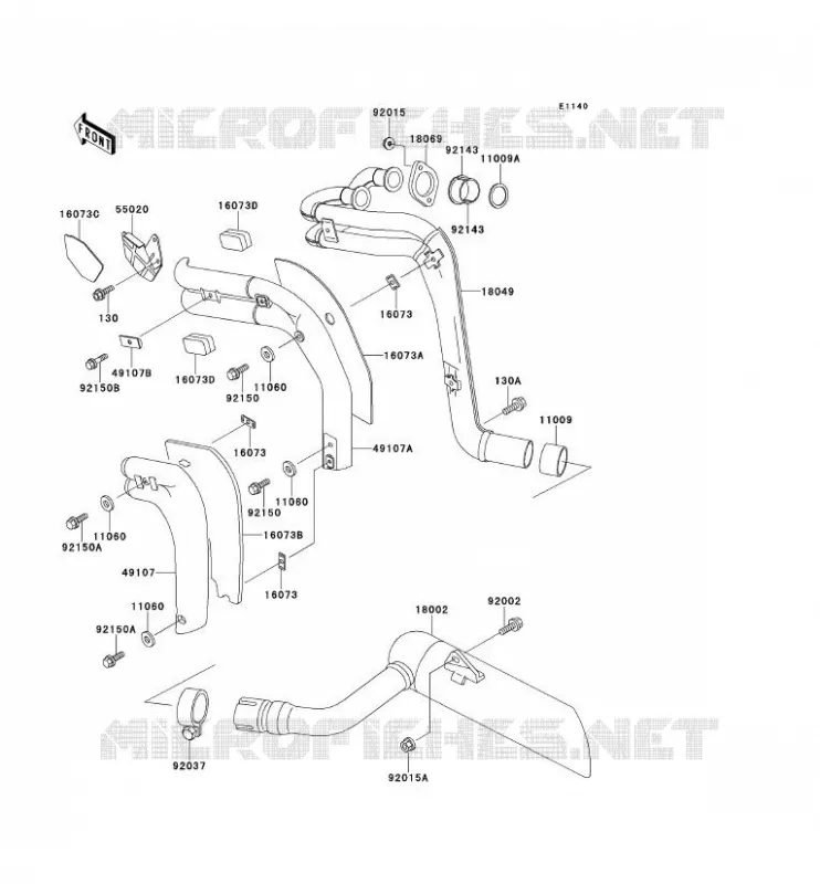 &Eacute;CHAPPEMENT Kawasaki MOTOS 250 1992 ELIMINATOR 250  EL250-E2