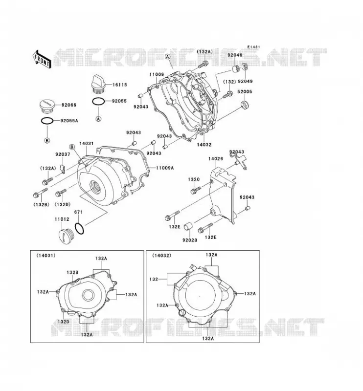 COUVERCLES MOTEUR Kawasaki MOTOS 250 1993 ELIMINATOR 250  EL250-E3