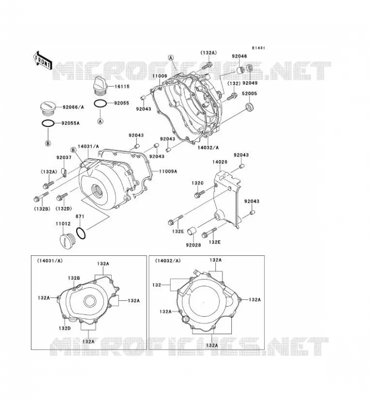 COUVERCLES MOTEUR Kawasaki MOTOS 250 1993 ELIMINATOR 250  EL250-E3