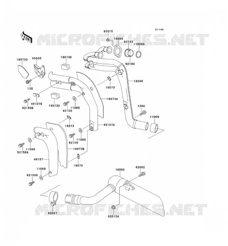 &Eacute;CHAPPEMENT Kawasaki MOTOS 250 1994 ELIMINATOR 250  EL250-E4