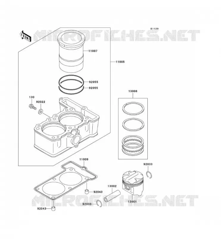 CYLINDRE/PISTON Kawasaki MOTOS 250 1996 ELIMINATOR 250  EL250-F2