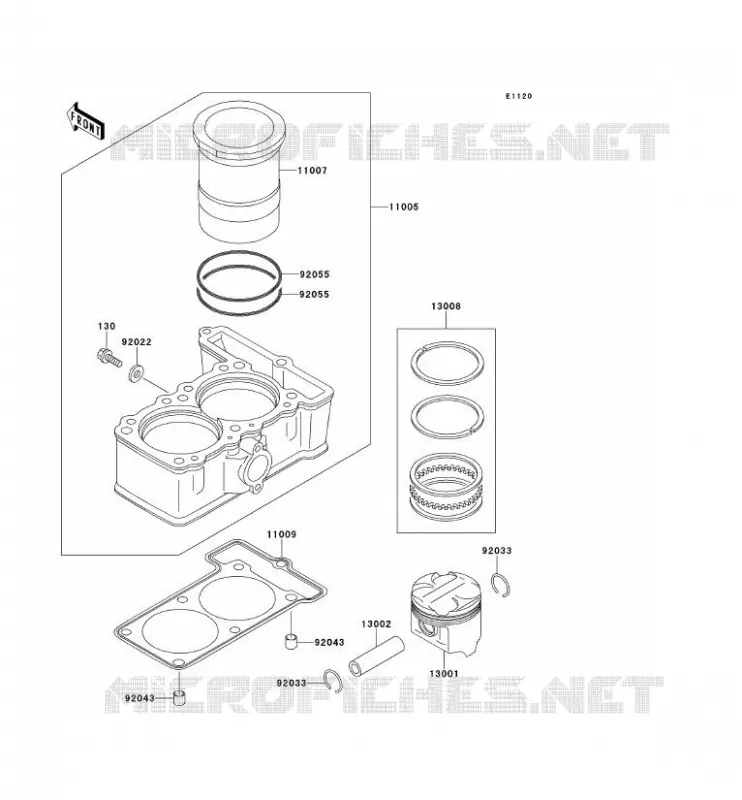CYLINDRE/PISTON Kawasaki MOTOS 250 2001 ELIMINATOR 250  EL250-F5