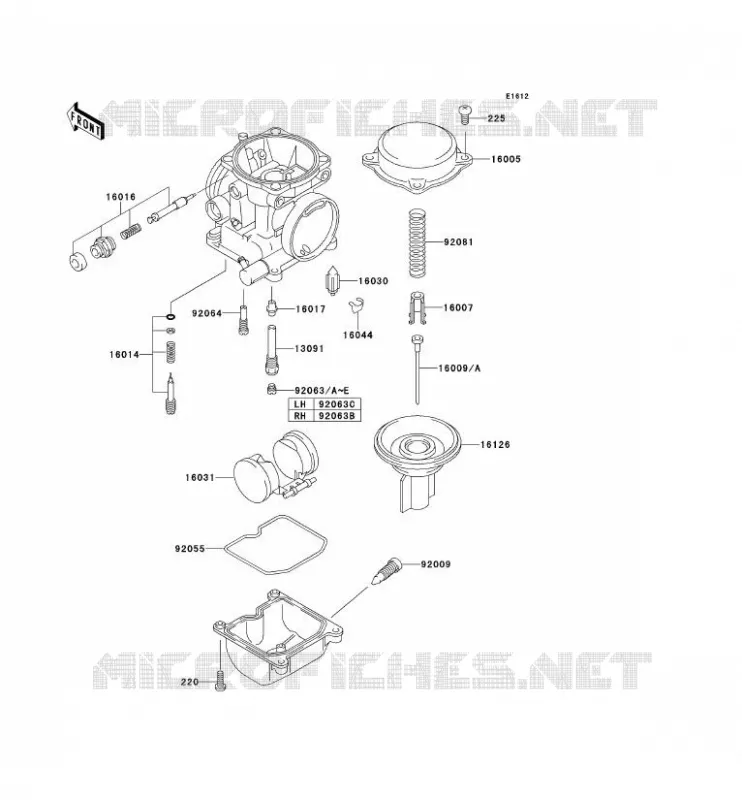PI&Egrave;CES DE CARBURATEUR Kawasaki MOTOS 250 2001 ELIMINATOR 250  EL250-F5