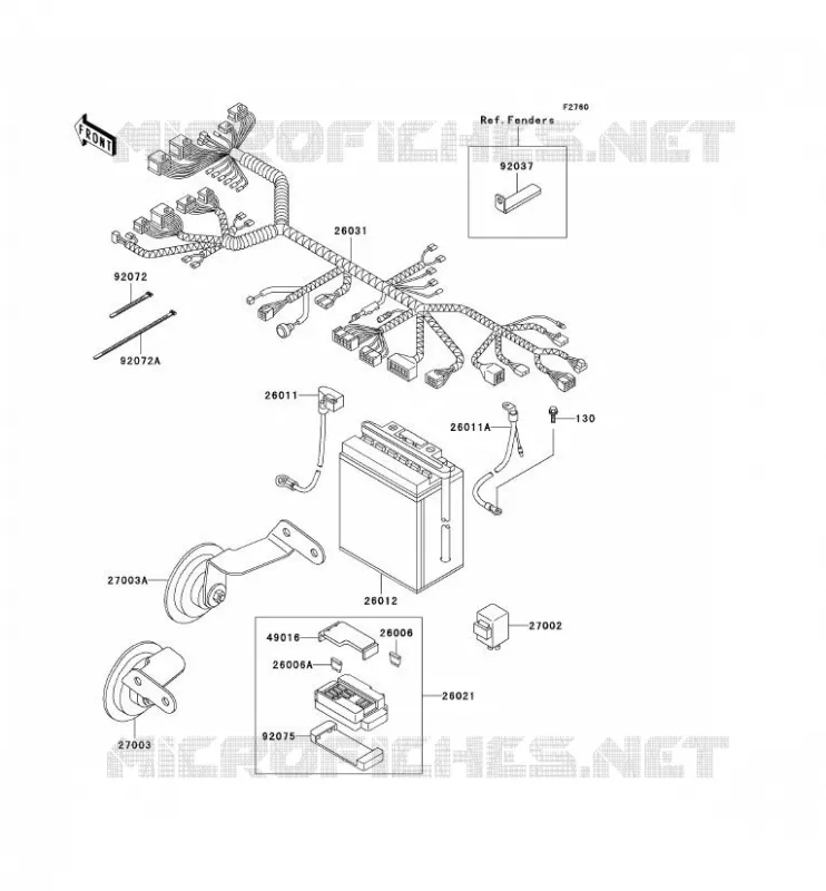 CHASSIS EQUIPMENT ELECTRIQUE Kawasaki MOTOS 250 2003 ELIMINATOR 250  EL250-F6