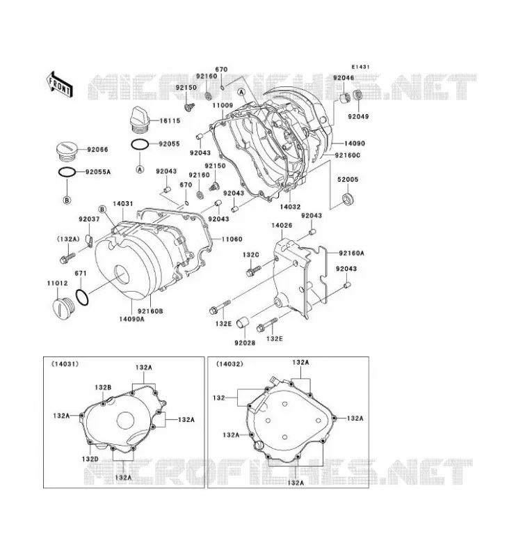 COUVERCLES MOTEUR Kawasaki MOTOS 250 2003 ELIMINATOR 250  EL250-F6