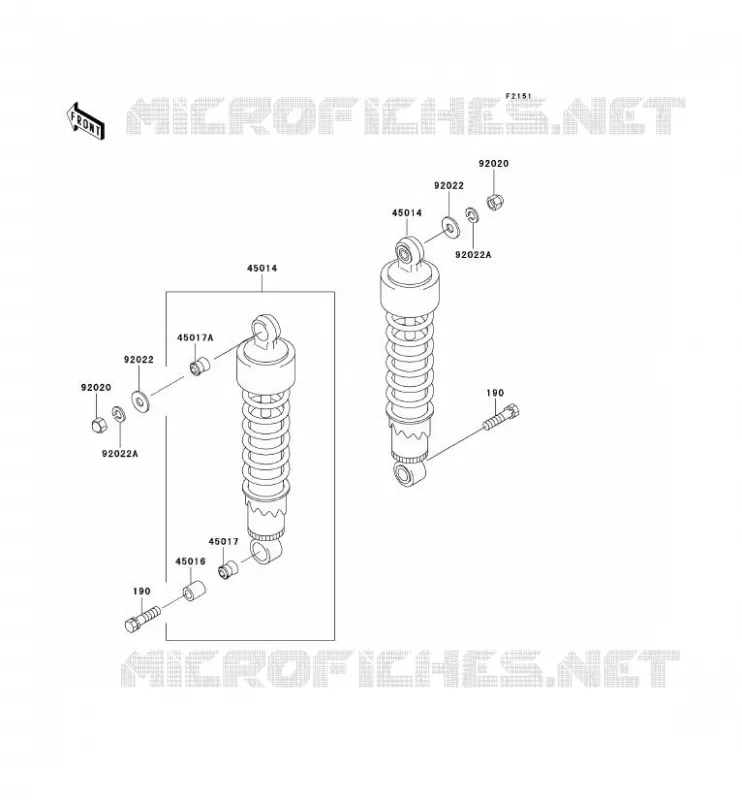 SUSPENSION/AMORTISSEUR Kawasaki MOTOS 250 2003 ELIMINATOR 250  EL250-F6