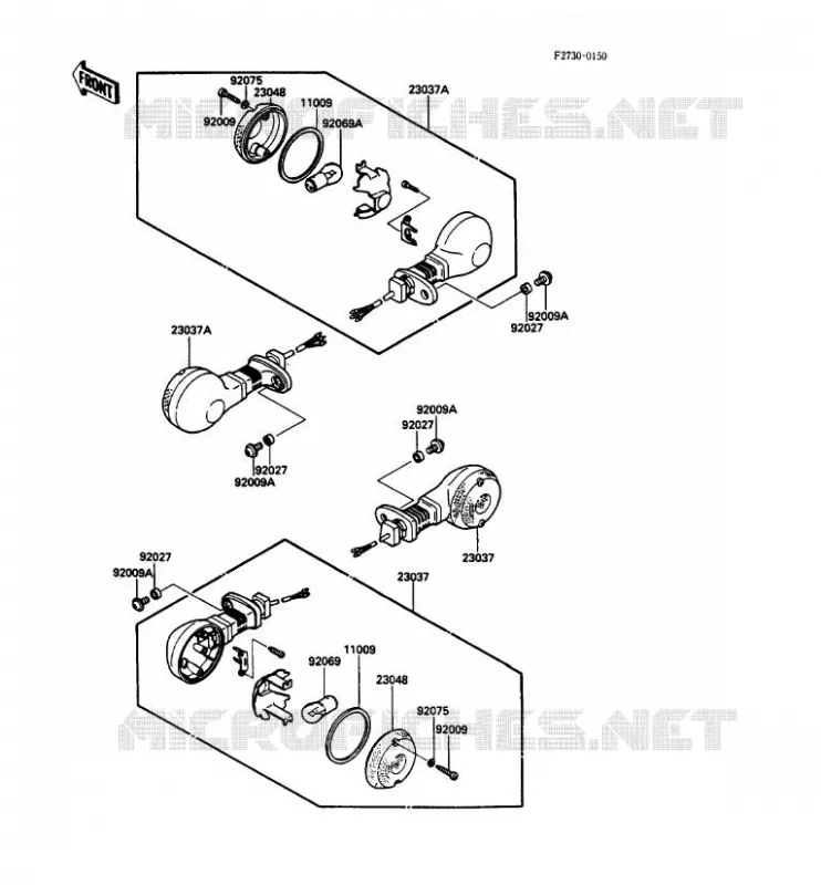 CLIGNOTANTS Kawasaki MOTOS 450 1986 LTD450  EN450-A2