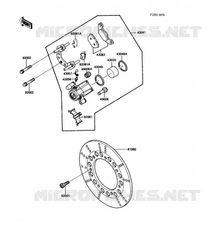 FREIN AVANT Kawasaki MOTOS 450 1986 LTD450  EN450-A2