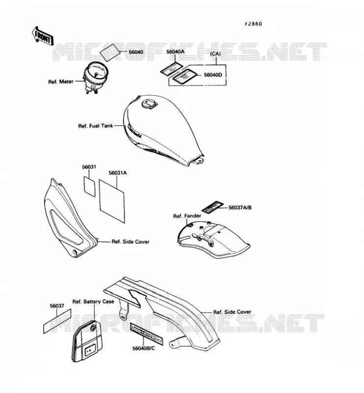 LABEL Kawasaki MOTOS 450 1986 LTD450  EN450-A2