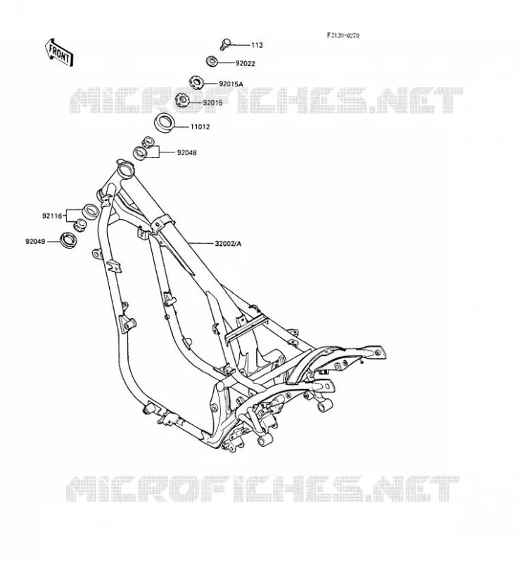 CH&Acirc;SSIS Kawasaki MOTOS 450 1987 LTD450 LIQUID COOLED  EN450-A3