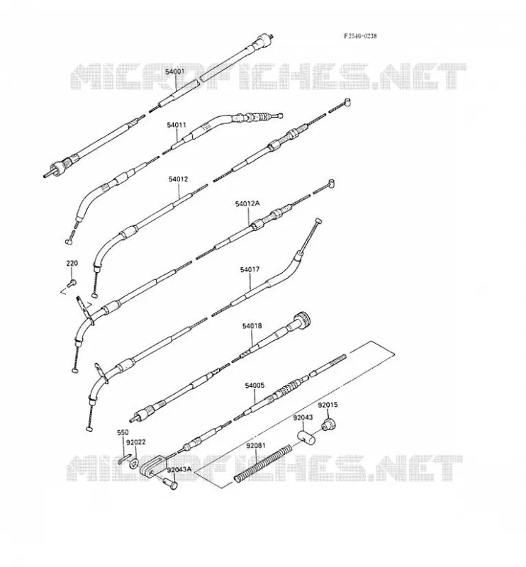 CABLES Kawasaki MOTOS 450 1987 LTD450 LIQUID COOLED  EN450-A3