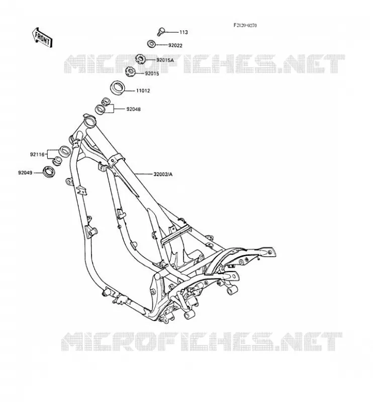 CH&Acirc;SSIS Kawasaki MOTOS 450 1987 LTD450 LIQUID COOLED  EN450-A3