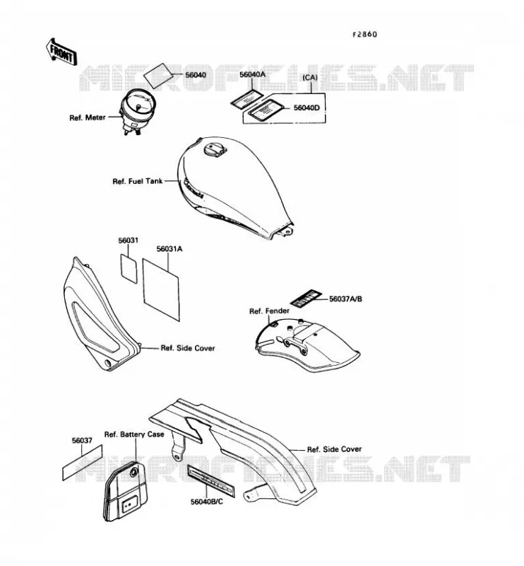 LABEL Kawasaki MOTOS 450 1987 LTD450  EN450-A3