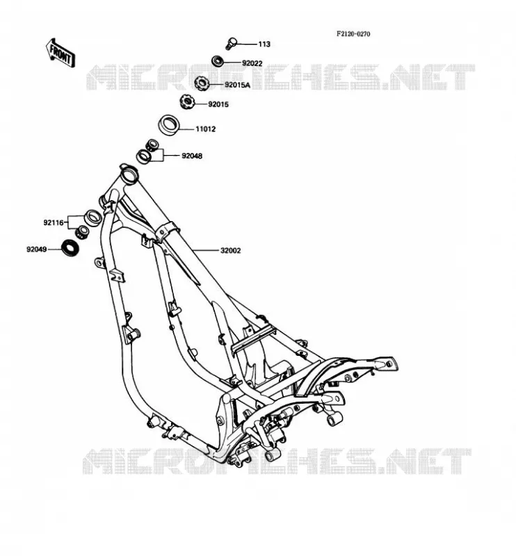 CH&Acirc;SSIS Kawasaki MOTOS 450 1987 LTD450  EN450-A3