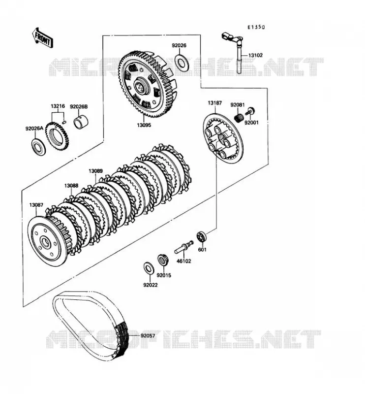 EMBRAYAGE Kawasaki MOTOS 450 1987 LTD450  EN450-A3