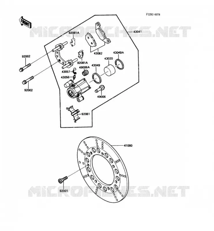 FREIN AVANT Kawasaki MOTOS 450 1987 LTD450  EN450-A3