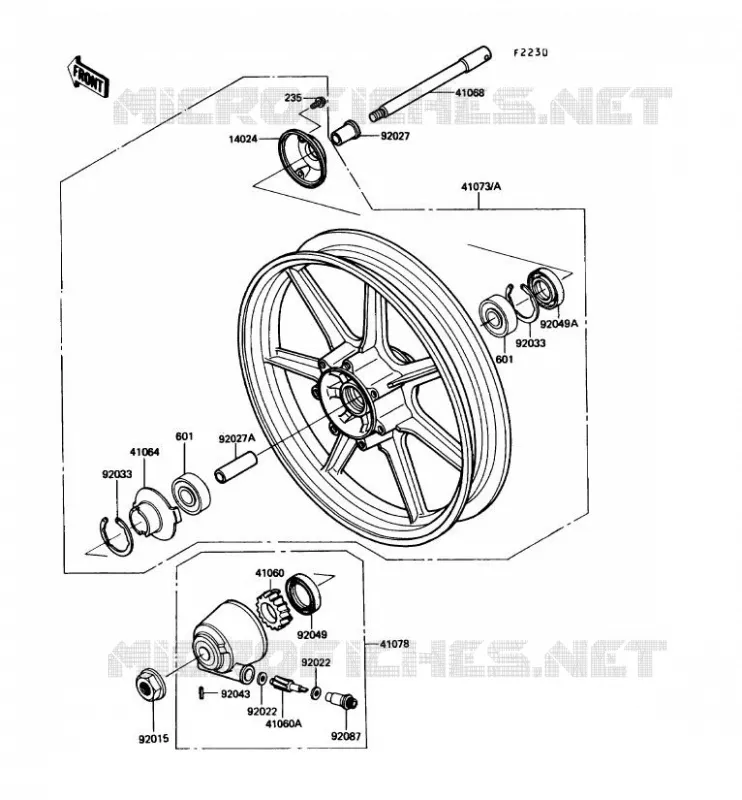 ROUE AVANT Kawasaki MOTOS 450 1987 LTD450  EN450-A3