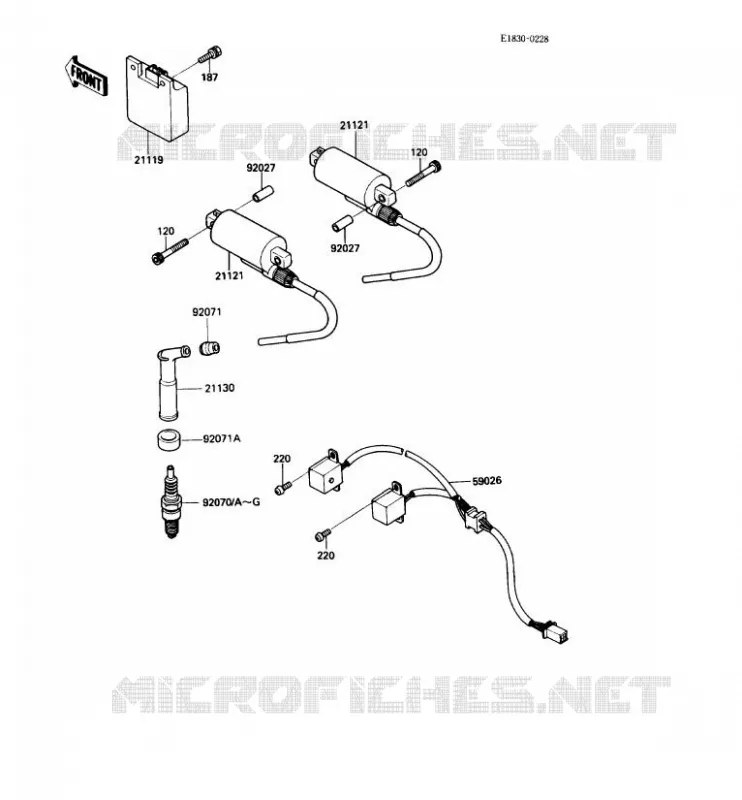 SYSTEME D&acute;ALLUMAGE Kawasaki MOTOS 450 1987 LTD450  EN450-A3