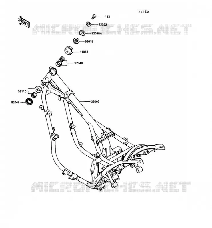 CH&Acirc;SSIS Kawasaki MOTOS 450 1990 LTD450  EN450-A6