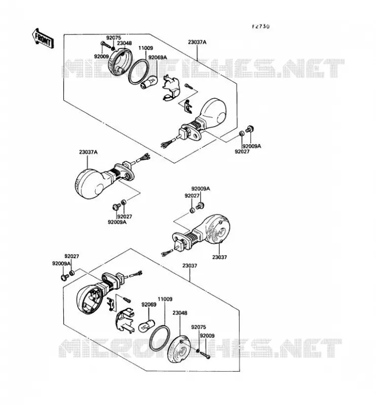 CLIGNOTANTS Kawasaki MOTOS 450 1990 LTD450  EN450-A6