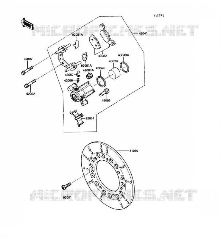 FREIN AVANT Kawasaki MOTOS 450 1990 LTD450  EN450-A6