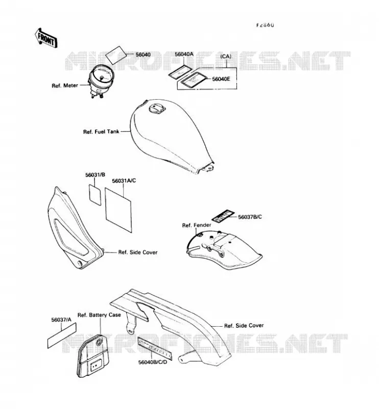 LABEL Kawasaki MOTOS 450 1990 LTD450  EN450-A6