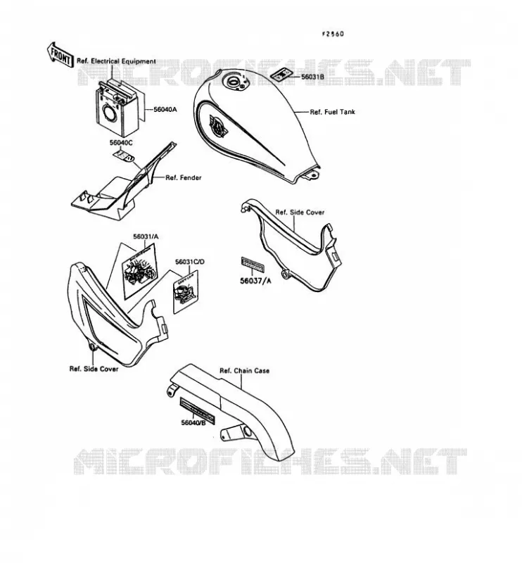 LABEL Kawasaki MOTOS 500 1990 EN500  EN500-A1