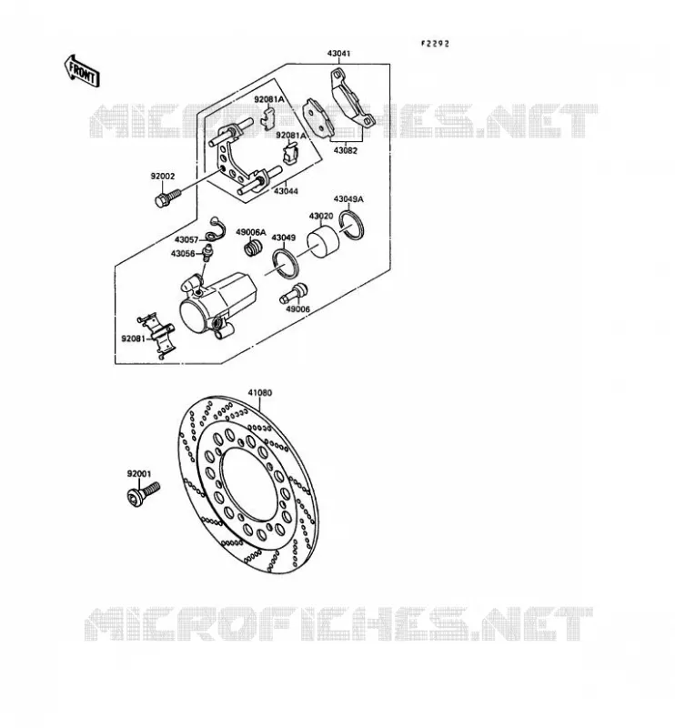 FREIN AVANT Kawasaki MOTOS 500 1990 EN500  EN500-A1