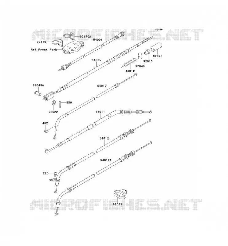 CABLE Kawasaki MOTOS 500 1992 EN500  EN500-A3