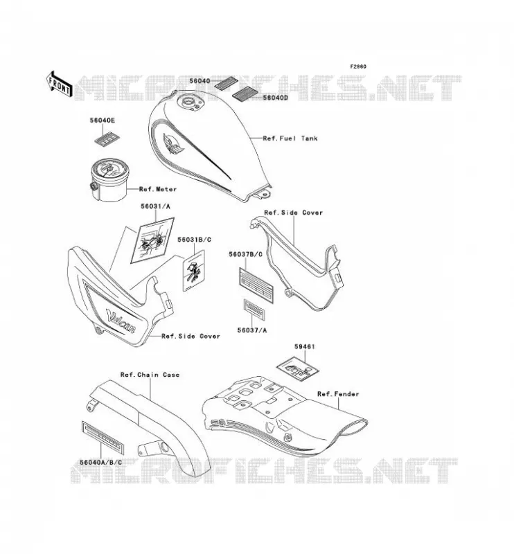 LABEL Kawasaki MOTOS 500 1993 EN500  EN500-A4