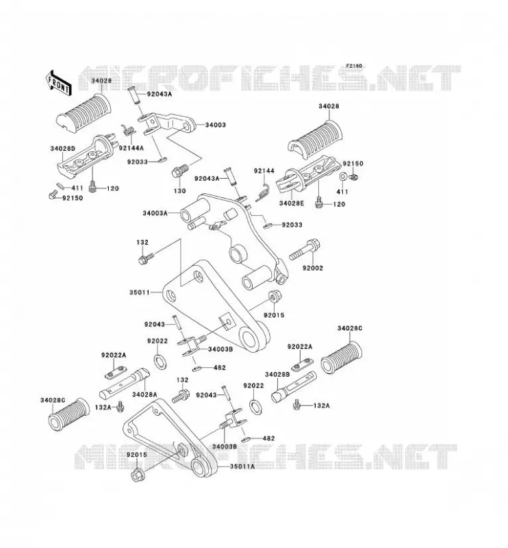 REPOSE PIED Kawasaki MOTOS 500 1994 EN500  EN500-A5