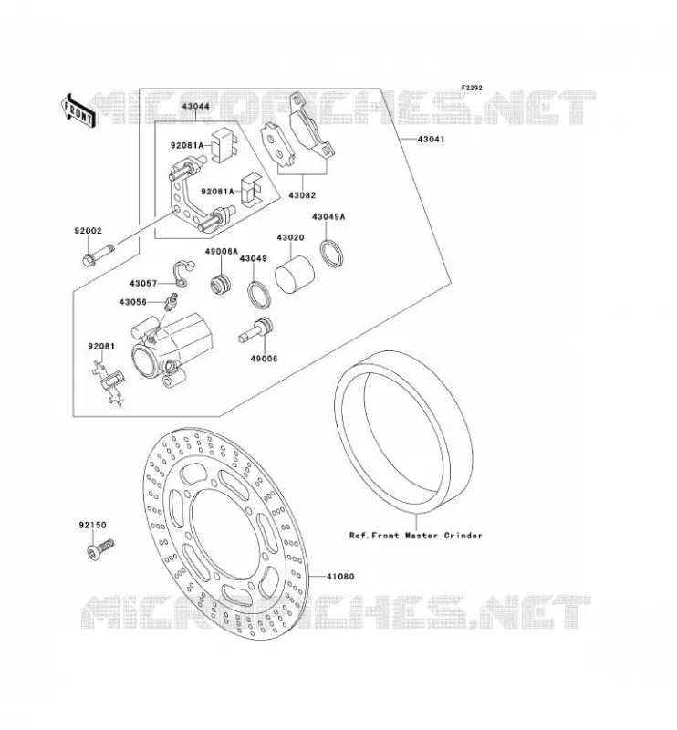 FREIN AVANT Kawasaki MOTOS 500 1994 EN500  EN500-B1