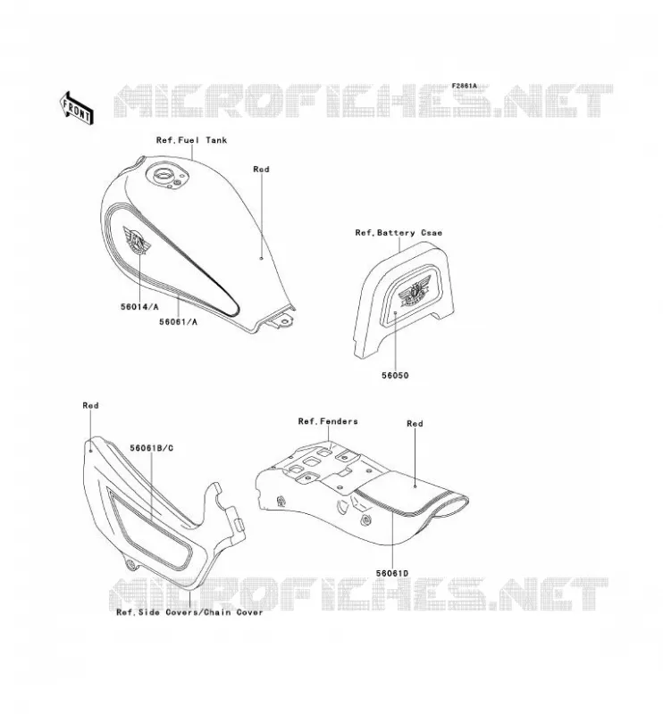 STICKER(RED/GRAY) Kawasaki MOTOS 500 1995 EN500  EN500-B2