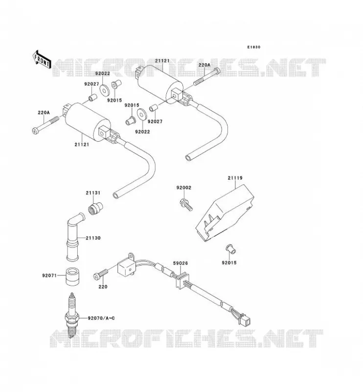 SYSTEME D&acute;ALLUMAGE Kawasaki MOTOS 500 1995 EN500  EN500-B2